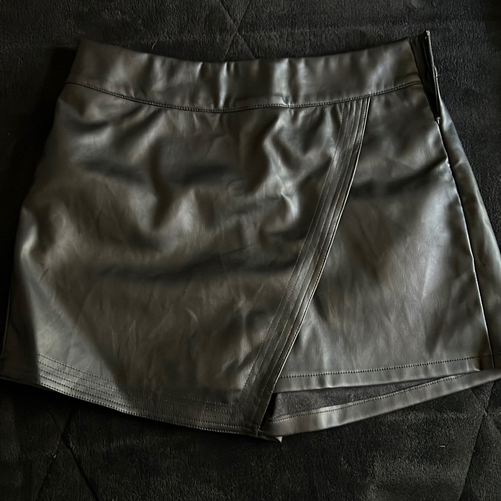 Black Leather Skort